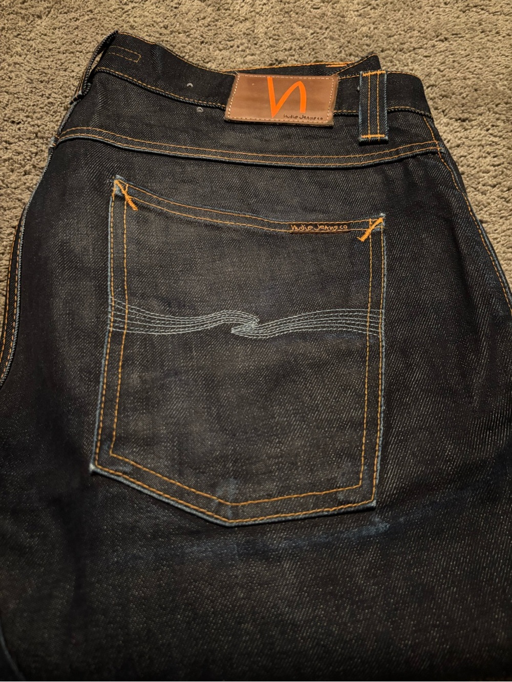 Nudie Jeans Men's Grim Tim in Dry 46 Dips - Selvage Indigo Jeans